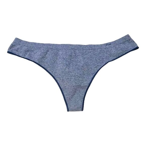 Victoria’s Secret PINK Seamless Thong Midnight Navy Marl Size Large - Picture 1 of 3
